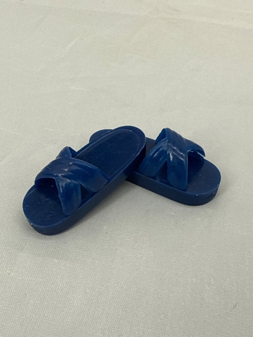 Vintage Mattel Ken Doll Blue Criss Cross Sandals Slides Retro Malibu Beach Toy